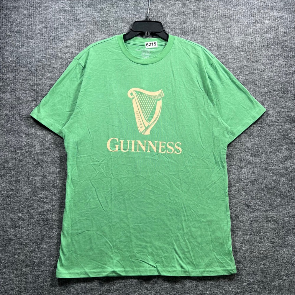 Guinness Beer T Shirt Mens Large Green Graphic Harp Shamrock St Patricks Day